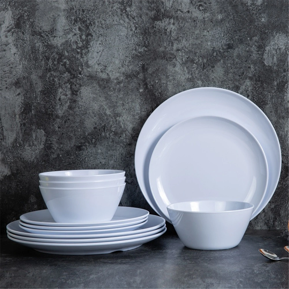 Solid White Colo Melamine Dinnerware Set