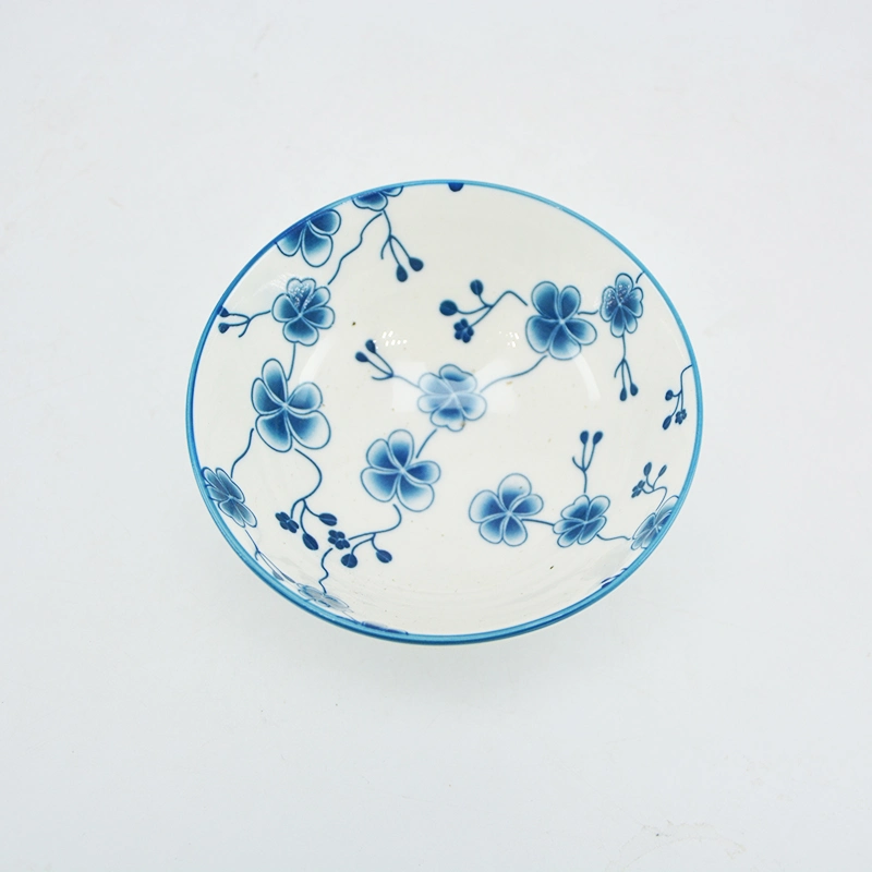 Wholesale Custom Blue Ceramics Dinner Set Bowl with Japanese Style for Restaurant