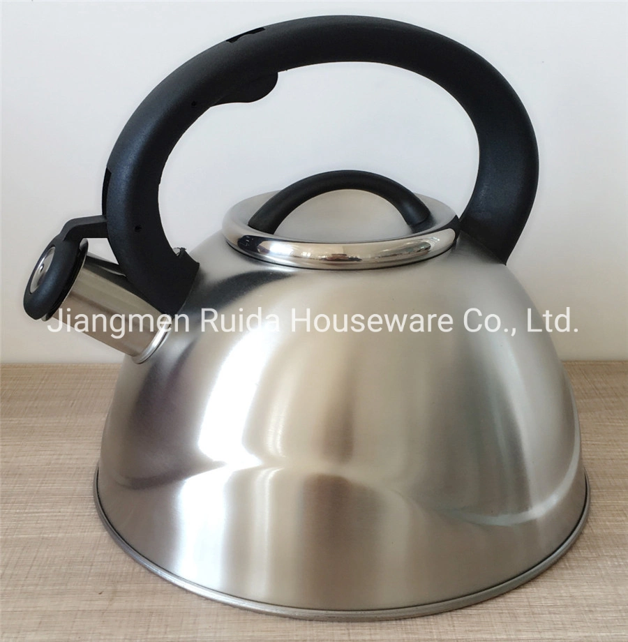 Stainless Steel Kitchenware Set on TV Selling 3.0 Liter Stainless Steel Tea Kettle in Silicon Handle and Ss Handles