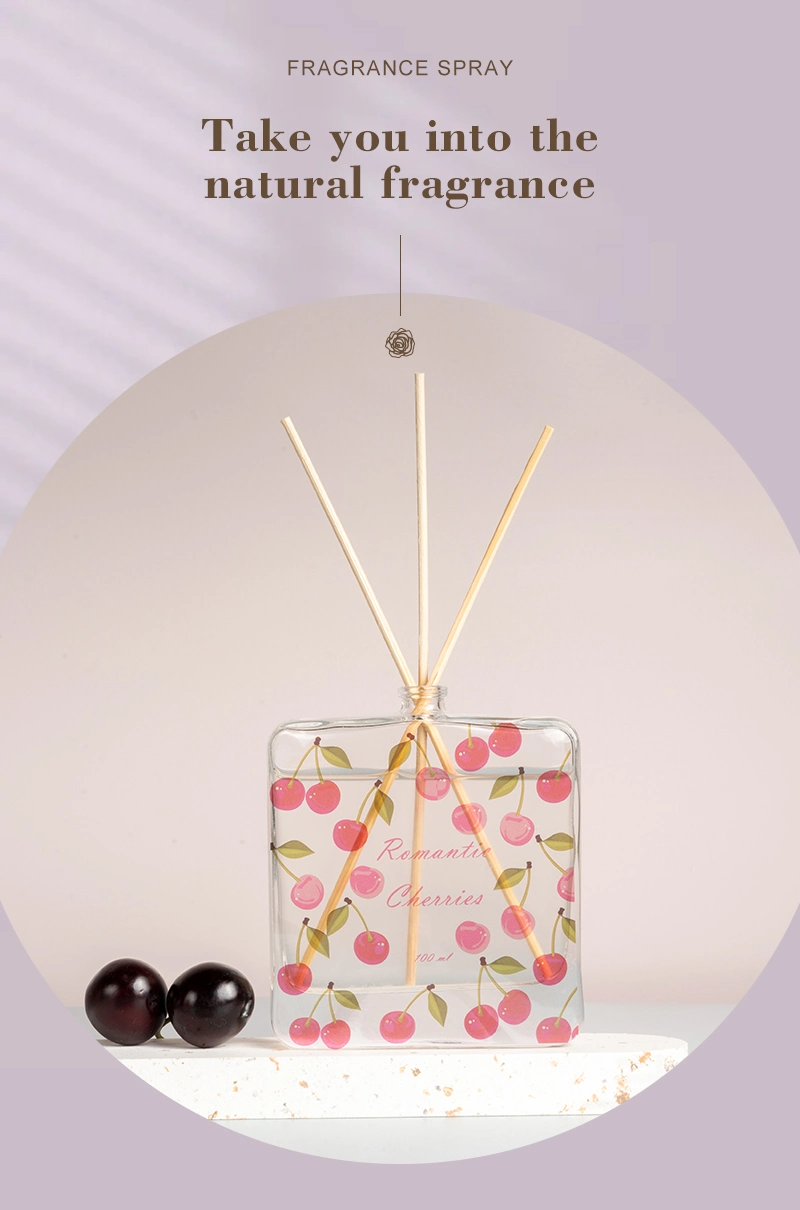 Rattan Sticks Reed Diffuser, Home Air Freshener, Wedding Holiday Decoration, Romantic Cherry