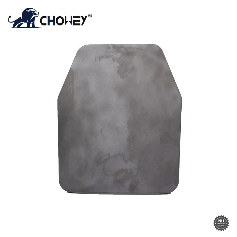 Bulletproof Plate Single-Curved Sintered Silicon Carbide (SIC) Ceramic Plate 218*270*9mm for Body Armour