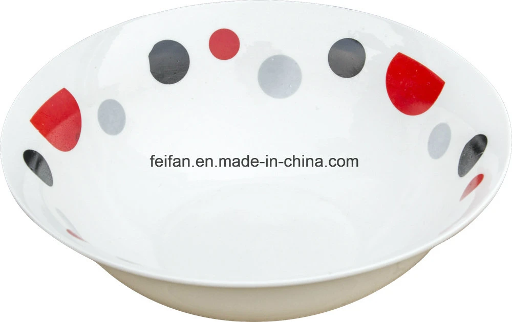 Hot Selling Ceramic Round Shoup Bowl with Different Flower Decor