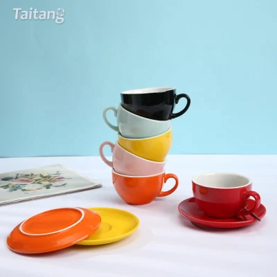 Taza de café de cerámica del café express del té clásico de encargo/taza y platillo de cerámica