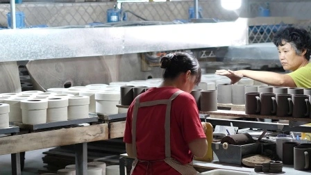 Cuenco apilable de cerámica esmaltada de color al por mayor con estante de metal