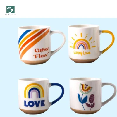 Spring Rainbow Nuevo diseño Taza de café / Juego de cena con plato Tazón