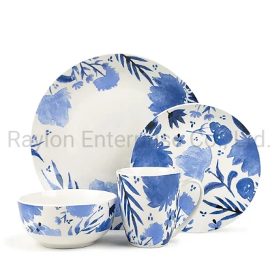 Comercio al por mayor Amazon 16PCS Porcelana China Juego de cena de cerámica Vajilla de lujo