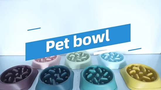 Venta al por mayor, producto para mascotas lavable, cuenco de alimentación lenta para perros, cuenco de comida para gatos con plástico