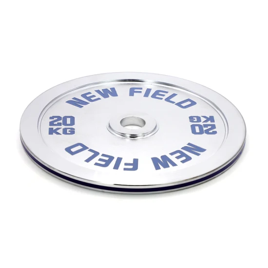 Discos de acero Newfield Ipf 25/20/15/10/5/2.5/0.25kg, logotipo personalizado, equipo de entrenamiento de pesas cromado, placas de peso calibradas fraccionales para levantamiento de pesas